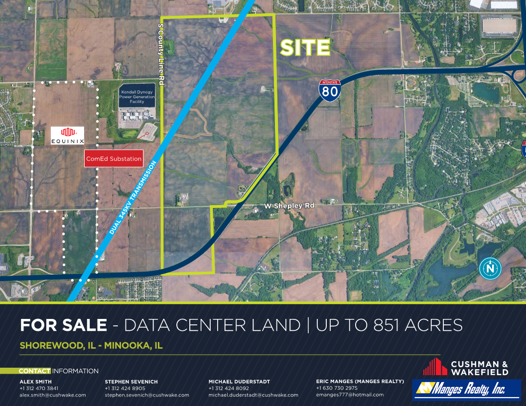 Data Center Land Listing — Shorewood/Minooka (851 Acres) page 1